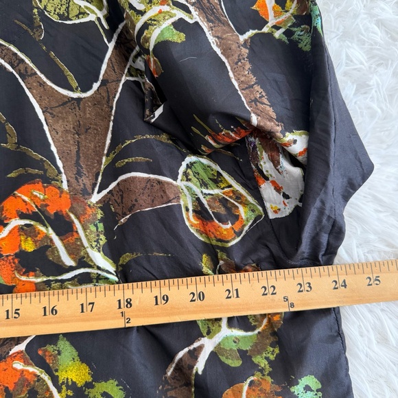 Chicos Womens 100% Silk Single Snap Open Front Jacket Size XL Safari Artsy - Picture 6 of 8